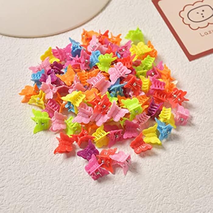 100 Pcs Flower Hair Clip,Mini Cute Girls Kids Hair Clips Flower Claw Clips for Thick Hair 90s Girls Women (butterfly) - Image 3